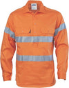 HiVis Close Front Cotton Drill Shirt with 3M R/Tape - kustomteamwear.com