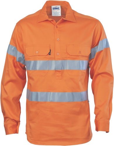 HiVis Cool-Breeze Close Front Cotton Shirt with Generic R/Tape - kustomteamwear.com