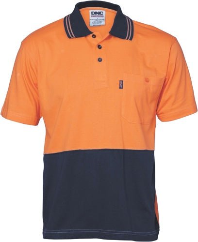 HiVis Cool-Breeze Cotton Jersey Polo Shirt with Under Arm Cotton Mesh - S/S - kustomteamwear.com