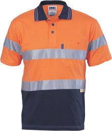  Hivis Cool-Breeze Cotton Jersey Polo With CSR R/Tape - S/S - kustomteamwear.com