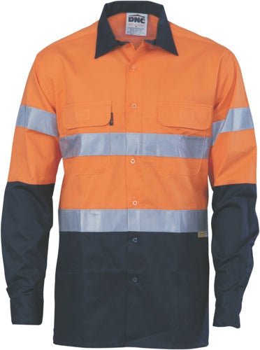 HiVis Cool-Breeze Cotton Shirt with 3M 8906 R/Tape - Long sleeve - kustomteamwear.com