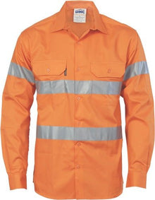  HiVis Cool-Breeze Cotton Shirt with Generic R/Tape - Long sleeve - kustomteamwear.com