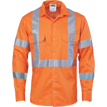  HiVis Cool-Breeze Cotton Shirt with Hoop & Shoulder CSR R/Tape - L/S - kustomteamwear.com
