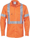 HiVis Cool-Breeze Cotton Shirt with ÔXÕ Back & additional 3m r/Tape on Tail - long sleeve - kustomteamwear.com