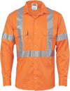 HiVis Cool-Breeze Cross Back Cotton Shirt with 3M R/Tape - long sleeve - kustomteamwear.com