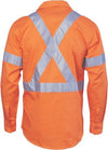 HiVis Cool-Breeze Cross Back Cotton Shirt with 3M R/Tape - long sleeve - kustomteamwear.com