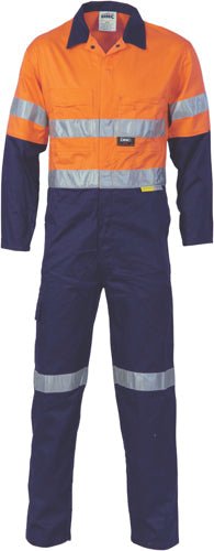  HiVis Cool-Breeze two tone L.Weight Cott on Coverall with 3M R/Tape - kustomteamwear.com