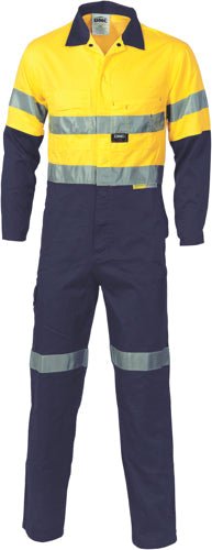 HiVis Cool-Breeze two tone L.Weight Cott on Coverall with 3M R/Tape - kustomteamwear.com