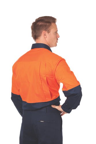HiVis Cool-Breeze Vertical Vented Cotton Shirt - Long sleeve - kustomteamwear.com