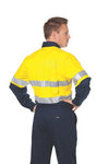 HiVis Cool-Breeze Vertical Vented Cotton Shirt with Generic R/Tape - Long sleeve - kustomteamwear.com