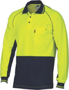 HiVis Cotton Backed Cool-Breeze Contrast Polo - long Sleeve - kustomteamwear.com