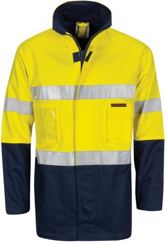 HiVis Cotton Drill "2 in 1" Jacket with Generic Reflective R/Tape - kustomteamwear.com