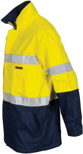 HiVis Cotton Drill "2 in 1" Jacket with Generic Reflective R/Tape - kustomteamwear.com