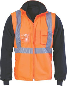  HiVis Cross Back D/N Ò4 in 1Ó Zip Off Sleeve Reversible Vest - kustomteamwear.com