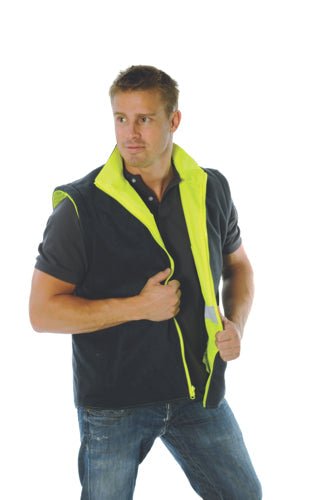 HiVis Cross Back D/N Ò4 in 1Ó Zip Off Sleeve Reversible Vest - kustomteamwear.com