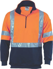  HiVis Cross Back D/N Two Tone 1/2 Zip Fleecy - kustomteamwear.com