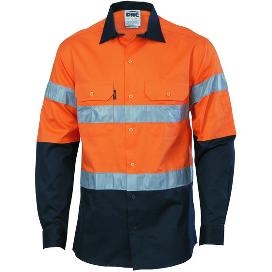 HIVIS D/N 2 TONE DRILL SHIRT - kustomteamwear.com