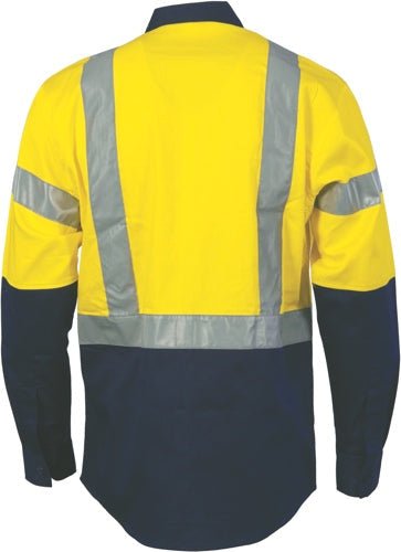 HiVis D/N 2 Tone Drill Shirt with H Pattern Generic R/ Tape - Long sleeve - kustomteamwear.com