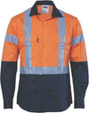 HiVis D/N 2 Tone Drill Shirt with H Pattern Generic R/ Tape - Long sleeve - kustomteamwear.com