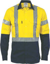 HiVis D/N 2 Tone Drill Shirt with H Pattern Generic R/ Tape - Long sleeve - kustomteamwear.com