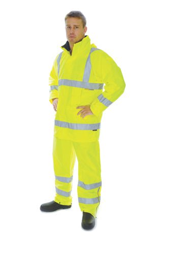 HiVis D/N Breath abl e Rain Jacket with 3M R/Tape - kustomteamwear.com