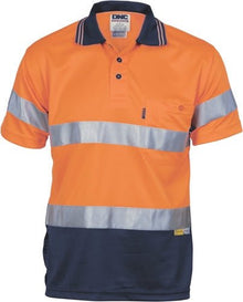 Hivis D/N Cool Breathe Polo Shirt With 3M 8906 R/Tape - Short Sleeve - kustomteamwear.com
