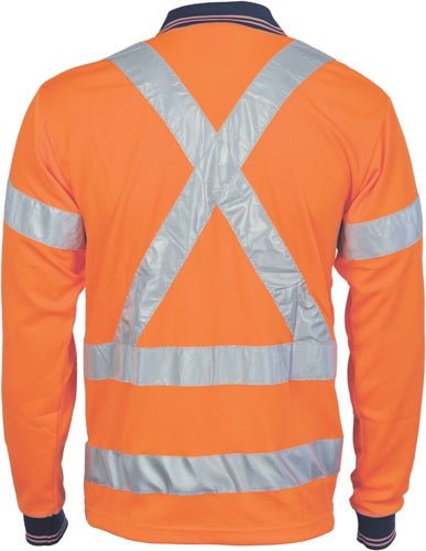 HiVis D/N Cool Breathe Polo Shirt with Cross Back R/Tape - Long Sleeve - kustomteamwear.com