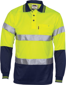  HiVis D/N Cool Breathe Polo Shirt With CSR R/Tape - Long Sleeve - kustomteamwear.com