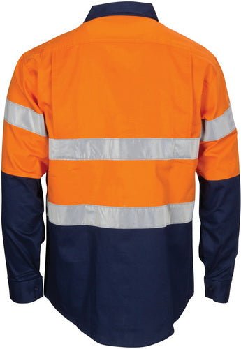 HiVis L/W Cool-Breeze T2 Vertical Vented Cotton Shirt with Gusset Sleeves. Generic Tape - Long sleeves - kustomteamwear.com