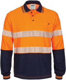  HIVIS Segment Taped Cotton Backed Polo - Long Sleeve - kustomteamwear.com