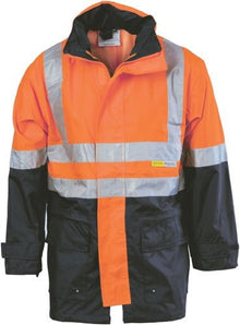  HiVis Two Tone Breathable Rain Jacket with 3M R/ Tape - kustomteamwear.com