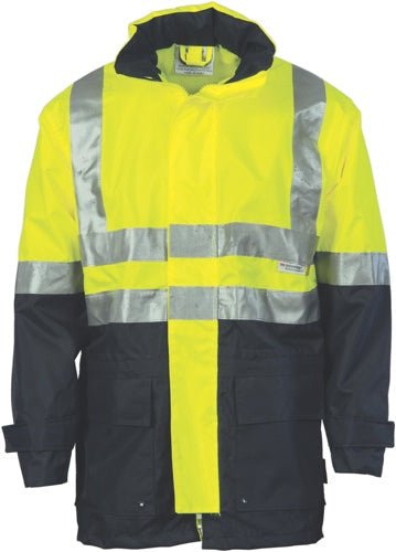 HiVis Two Tone Breathable Rain Jacket with 3M R/ Tape - kustomteamwear.com