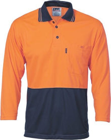  HiVis Two Tone Cool Breathe Polo Shirt, 3/4 Sleeve - kustomteamwear.com