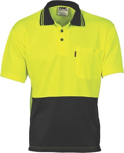 HiVis Two Tone Cool Breathe Polo Shirt, Short Sleeve - kustomteamwear.com