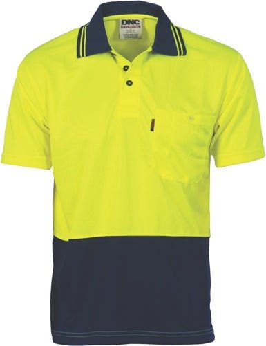 HiVis Two Tone Cool Breathe Polo Shirt, Short Sleeve - kustomteamwear.com