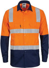 HIVIS Two Tone Cool-Breeze Cotton Shirt with Hoop & Shoulder CSR Reflective Tape - Long Sleeve - kustomteamwear.com