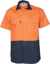 HiVis Two Tone Cotton Drill Vented Shirt - Short Sleeve - kustomteamwear.com