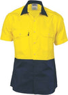 HiVis Two Tone Cotton Drill Vented Shirt - Short Sleeve - kustomteamwear.com