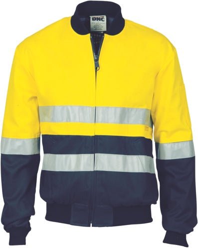 HiVis Two Tone D/N Cotton Bomber Jacket with CSR R/tape - kustomteamwear.com