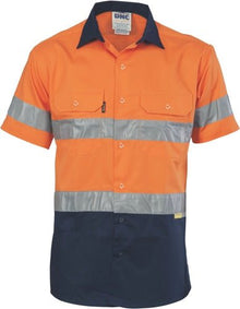  HiVis Two Tone Drill Shirt with 3M 8906 R/Tape - short sleeve - kustomteamwear.com