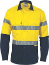 HiVis Two Tone Drill Shirt with 3M 8910 R/Tape - Long Sleeve - kustomteamwear.com