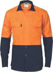  HiVis Two Tone Drill Shirt with Press Studs - kustomteamwear.com