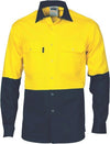 HiVis Two Tone Drill Shirt with Press Studs - kustomteamwear.com