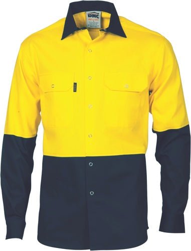 HiVis Two Tone Drill Shirt with Press Studs - kustomteamwear.com