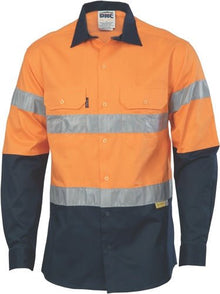  HiVis two tone drill shirts with 3M8906 R/Tape - long sleeve - kustomteamwear.com