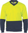 HiVis Two Tone Fleecy Sweat Shirt (Sloppy Joe) V-Neck - kustomteamwear.com