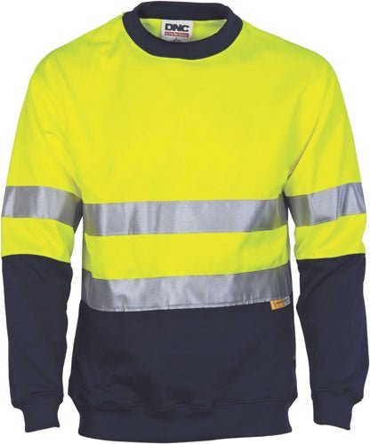 HiVis Two Tone Fleecy Sweat Shirt (Sloppy Joe) with CSR R/Tape Crew-Neck - kustomteamwear.com