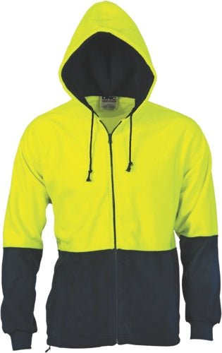 HiVis Two Tone Full Zip Polar Fleece Hoodie - kustomteamwear.com