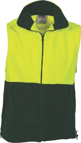 HiVis Two Tone Full Zip Polar Fleece Vest - kustomteamwear.com