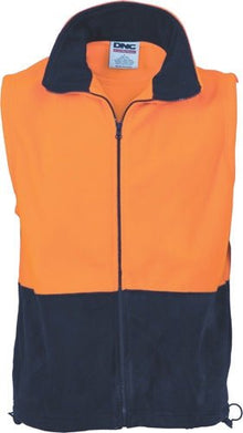  HiVis Two Tone Full Zip Polar Fleece Vest - kustomteamwear.com